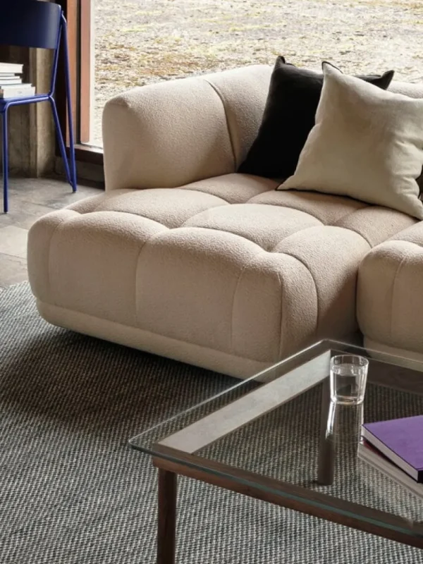 Viccarbe Tische-HAY Kofi Tisch, 140 × 50 cm, Walnuss lackiert - Klarglas