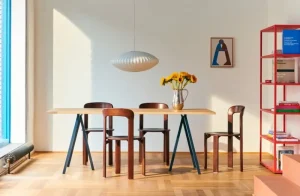 OX Denmarq Tische-HAY Loop Stand Tisch, 180 cm, Tiefblau - Eiche lackiert