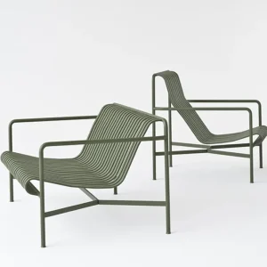 HAY Terrassenmöbel^Loungesessel Palissade, hoch, himmelgrau