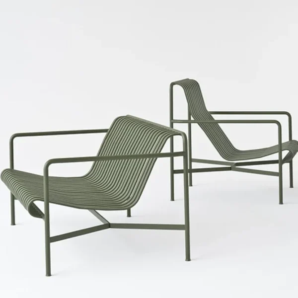 HAY Terrassenmöbel^Loungesessel Palissade, hoch, himmelgrau
