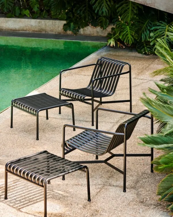 HAY Terrassenmöbel^Loungesessel Palissade, niedrig, anthrazit