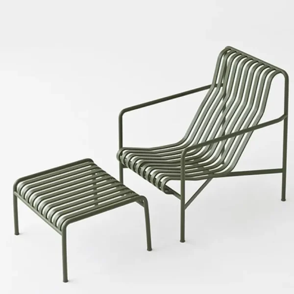 HAY Terrassenmöbel^Loungesessel Palissade, hoch, himmelgrau