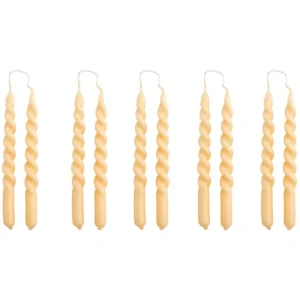 Audo Copenhagen Kerzen Und Kerzenhalter-HAY Mini Swirl Kerzen, 10 Stück, Beige