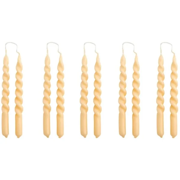 Audo Copenhagen Kerzen Und Kerzenhalter-HAY Mini Swirl Kerzen, 10 Stück, Beige