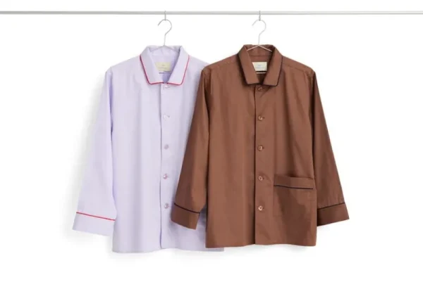 HAY Badezimmertextilien | Bettwäsche^Outline Pyjama-Oberteil, langärmlig, Milchschokolade