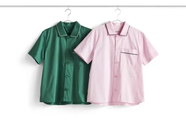 HAY Badezimmertextilien | Bettwäsche^Outline Pyjamashirt, kurzärmelig, Smaragdgrün