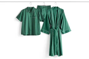 HAY Badezimmertextilien | Bettwäsche^Outline Pyjamashirt, kurzärmelig, Smaragdgrün