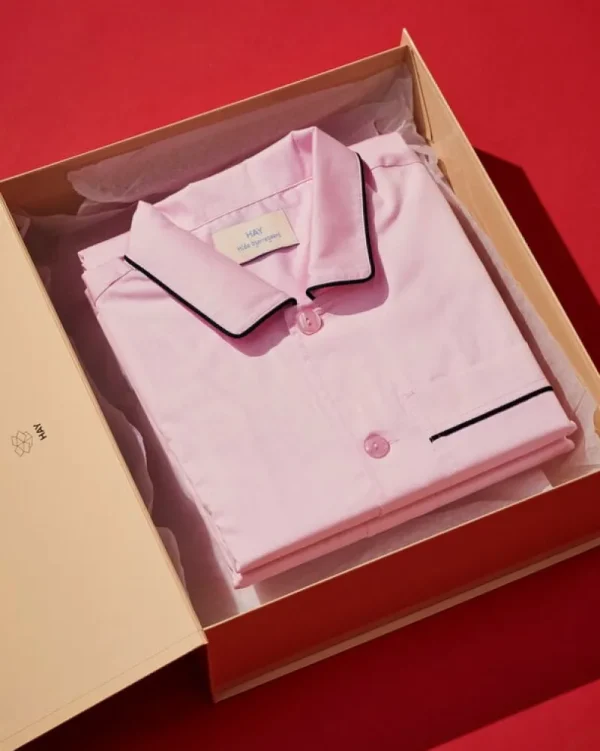 HAY Badezimmertextilien | Bettwäsche^Outline Pyjamashirt, kurzärmelig, Hellrosa