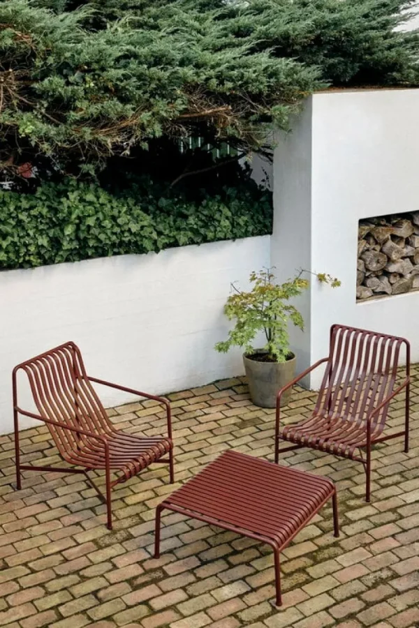 HAY Terrassenmöbel^Palissade Tisch, niedrig, 81,5 x 86 cm, Rostrot