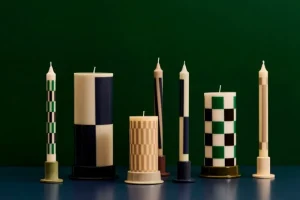 Klong Kerzen Und Kerzenhalter-HAY Pattern Kerzen, 4 Stück, Creme - Dunkel