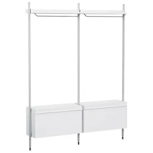 HAY Garderoben Und Kleiderbügel | Regale^Pier System 1002 Kleiderschrank, 2 Säulen, PS weiß - Aluminium