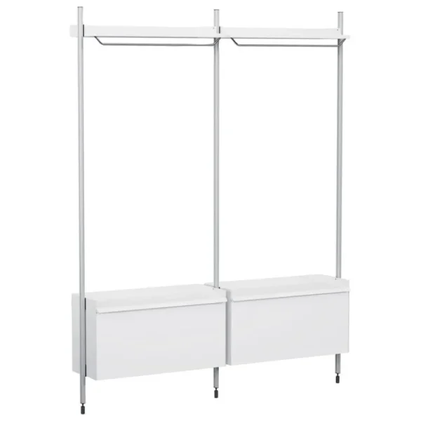 HAY Garderoben Und Kleiderbügel | Regale^Pier System 1002 Kleiderschrank, 2 Säulen, PS weiß - Aluminium