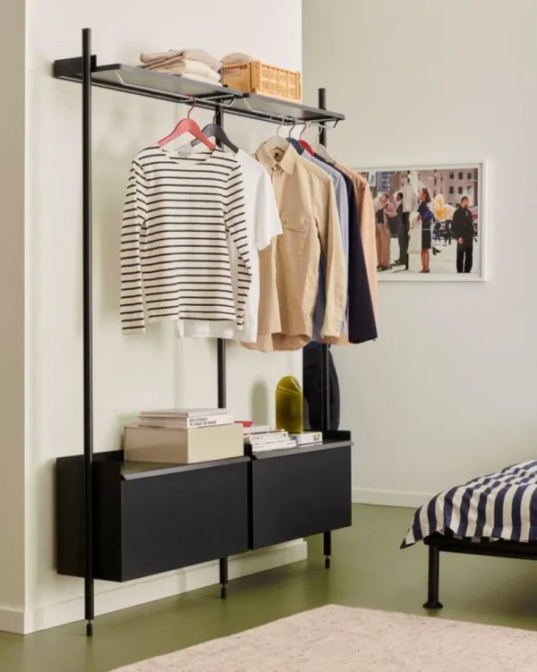 HAY Garderoben Und Kleiderbügel | Regale^Pier System 1002 Kleiderschrank, 2 Säulen, PS schwarz