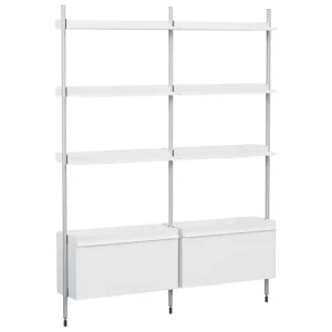 String Furniture Regale-HAY Pier System 132 Regal, 2 Säulen, PS weiß - Aluminium