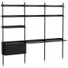 String Furniture Regale | Tische-HAY Pier System 13 Regal, 3 Säulen, PS schwarz