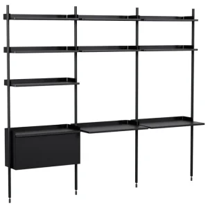 String Furniture Regale | Tische-HAY Pier System 13 Regal, 3 Säulen, PS schwarz