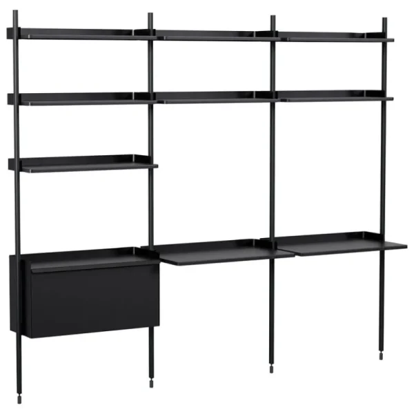 String Furniture Regale | Tische-HAY Pier System 13 Regal, 3 Säulen, PS schwarz
