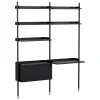 String Furniture Regale | Tische-HAY Pier System 12 Regal, 2 Säulen, PS schwarz - schwarz