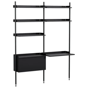 String Furniture Regale | Tische-HAY Pier System 12 Regal, 2 Säulen, PS schwarz - schwarz