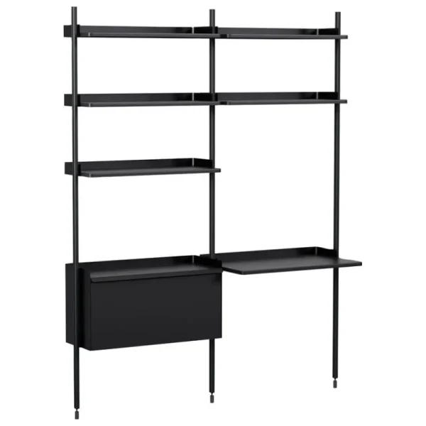 String Furniture Regale | Tische-HAY Pier System 12 Regal, 2 Säulen, PS schwarz - schwarz