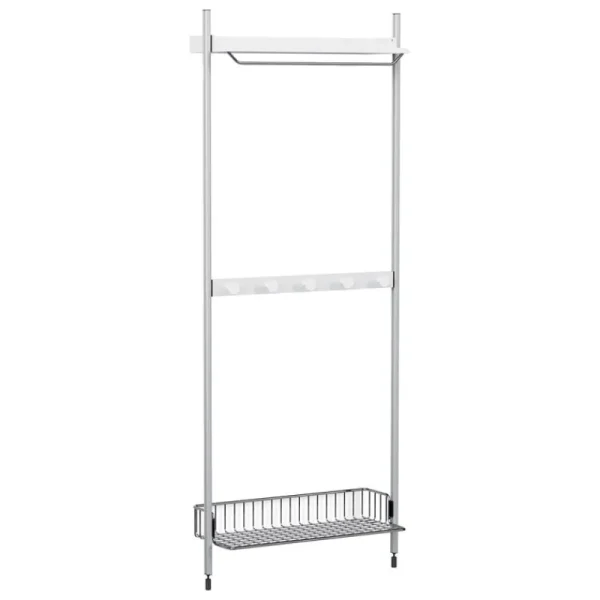 HAY Garderoben Und Kleiderbügel | Regale^Pier System 1041 Schrank, 1 Säule, PS weiß - Aluminium