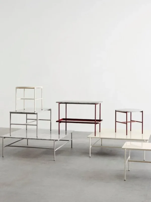 Kartell Tische-HAY Rebar Beistelltisch, 45 cm, Alabaster - beiger Marmor
