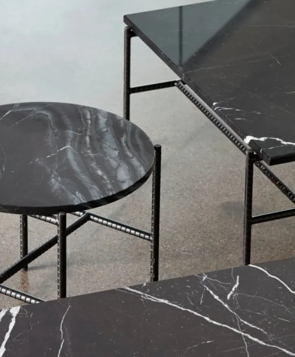 Serax Tische-HAY Rebar Couchtisch, 80 x 83 cm, schwarz - Marmor schwarz
