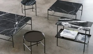 Serax Tische-HAY Rebar Couchtisch, 80 x 83 cm, schwarz - Marmor schwarz