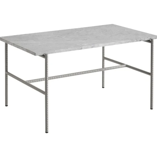 HAY Tische-Rebar Couchtisch, 80 x 49 cm, Fossilgrau - grauer Marmor