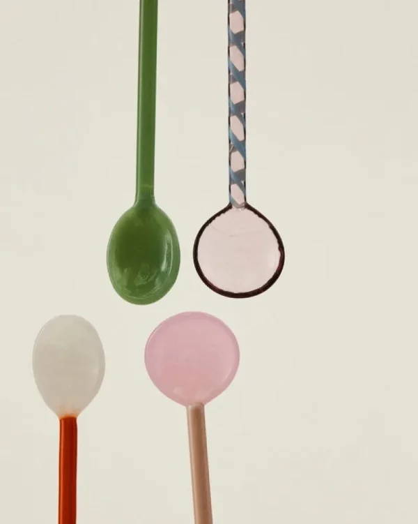 HAY Servierutensilien | Besteck^Round Glaslöffel, 2 Stück, Leuchtgelb - Braun