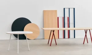 Audo Copenhagen Tische-HAY Runder Tisch Loop Stand 105 cm, weiß