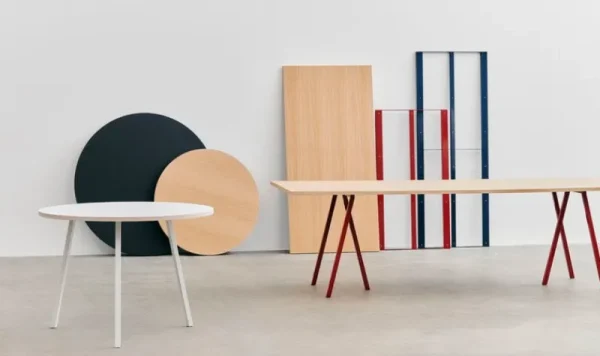 Audo Copenhagen Tische-HAY Runder Tisch Loop Stand 105 cm, weiß