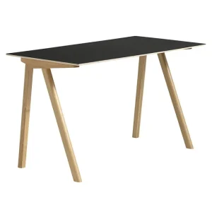 HAY Schreibtische Und Raumtrenner | Tische^Schreibtisch CPH90 2.0, 130 x 65 cm, Eiche - schwarzes Linoleum