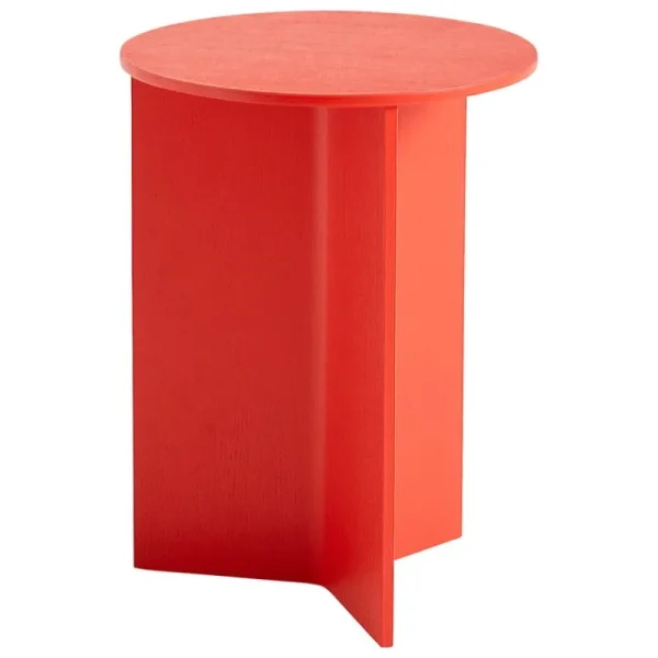 HAY Tische-Slit Wood Tisch, 35 cm, hoch, Bonbon-Rot