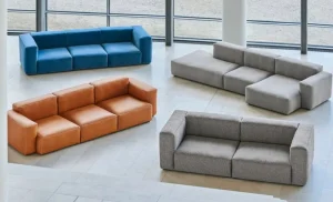 HAY Sofas Und Liegen-Sofa Mags Soft, 3-Sitzer, Comb.1 niedrige Armlehne, Sense 250