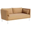 HAY Sofas Und Liegen-Sofa 2-Sitzer Silhouette, Linara 142/Sense cognacfarben – Chrom
