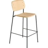 Viccarbe Sitzgelegenheiten-HAY Soft Edge 90 Barstuhl, Schwarz – Eiche lackiert
