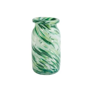 Audo Copenhagen Vasen-HAY Splash Vase, gerollter Rand, S, Green Swirl