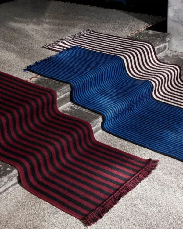 HAY Teppiche Und Läufer^Stripes and Stripes Wollteppich, 200 x 60 cm, Cremeweiß