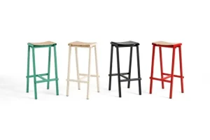 Hem Sitzgelegenheiten-HAY Taburete 8 Barhocker, niedrig, 65 cm, Eierschale - Eiche lackiert