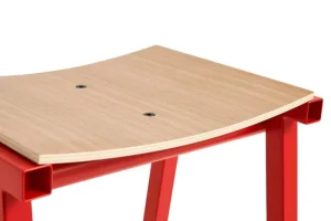 HAY Sitzgelegenheiten-Taburete 8 Barhocker, niedrig, 65 cm, signalrot - Eiche lackiert