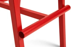 HAY Sitzgelegenheiten-Taburete 8 Barhocker, niedrig, 65 cm, signalrot - Eiche lackiert