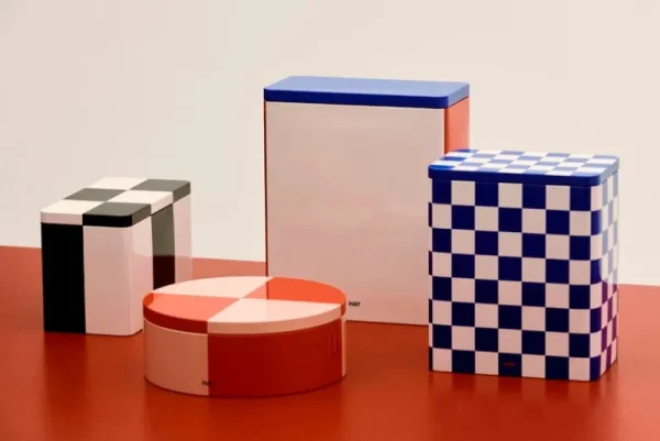 Vitra Dekorationsgegenstände-HAY Tin Dose, rund, rot - zartrosa