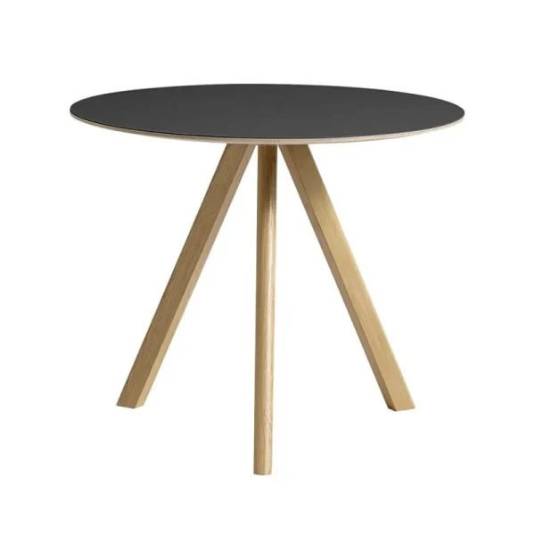 Vitra Tische-HAY Tisch CPH20 2.0, 90 cm, Eiche lackiert - schwarzes Linoleum
