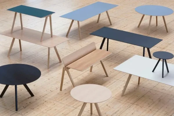 Vitra Tische-HAY Tisch CPH20 2.0, 120 cm, Eiche schwarz - schwarzes Linoleum