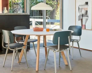TIPTOE Tische-HAY Tisch CPH25 2.0, 140 cm, Eiche lackiert - naturweißes Linoleum