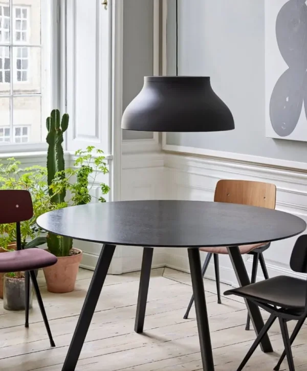 Vitra Tische-HAY Tisch CPH25 2.0, 140 cm, schwarzes Laminat - schwarzes Linoleum