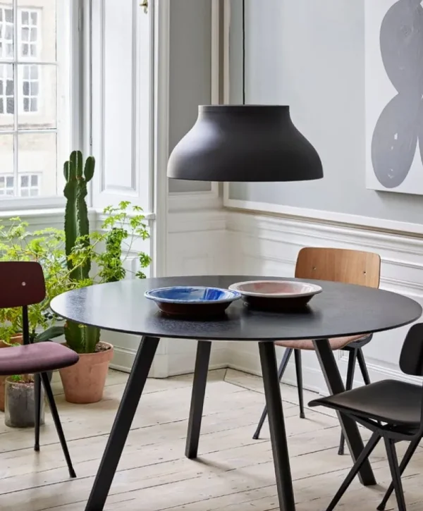 Vitra Tische-HAY Tisch CPH25 2.0, 140 cm, schwarzes Laminat - schwarzes Linoleum