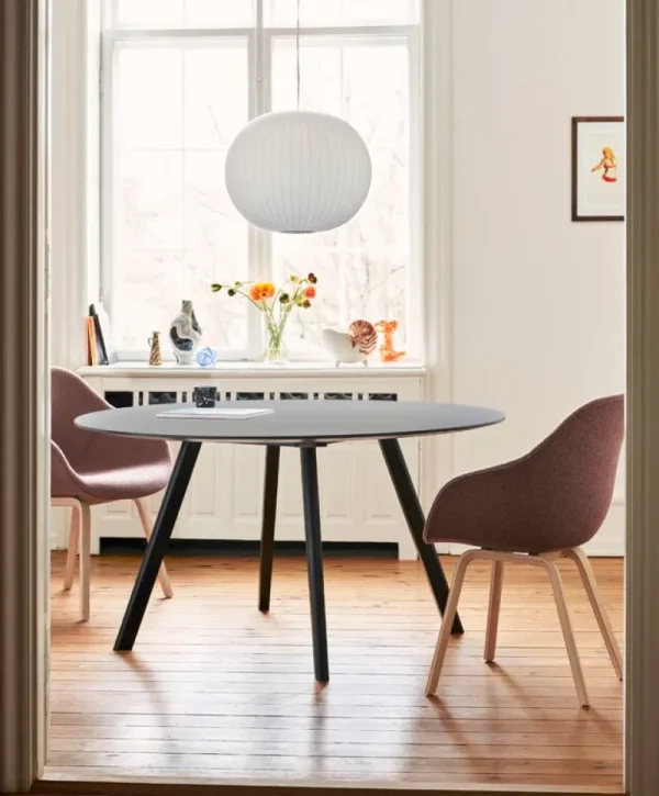 Vitra Tische-HAY Tisch CPH25 2.0, 140 cm, schwarzes Laminat - schwarzes Linoleum