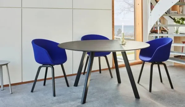 Vitra Tische-HAY Tisch CPH25 2.0, 140 cm, schwarzes Laminat - schwarzes Linoleum